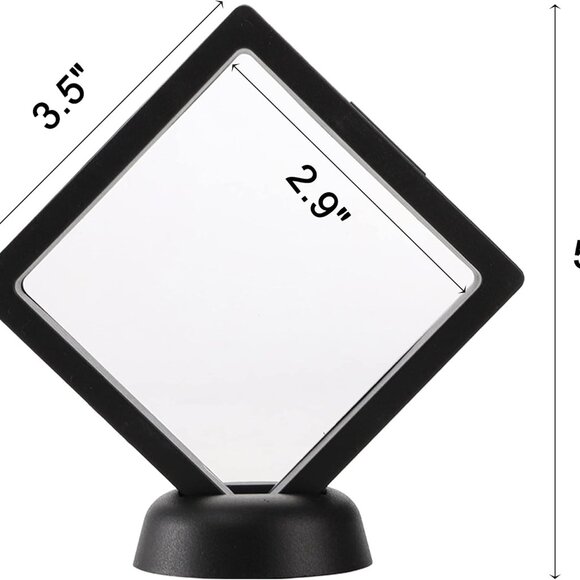 1 - 3D Floating Display Case, 3.5" Black Display Frame - Picture 4 of 8